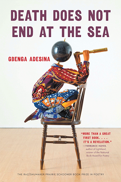 Book cover with title, byline, and artwork showing person with globe head perched on a chair looking through a spyglass  