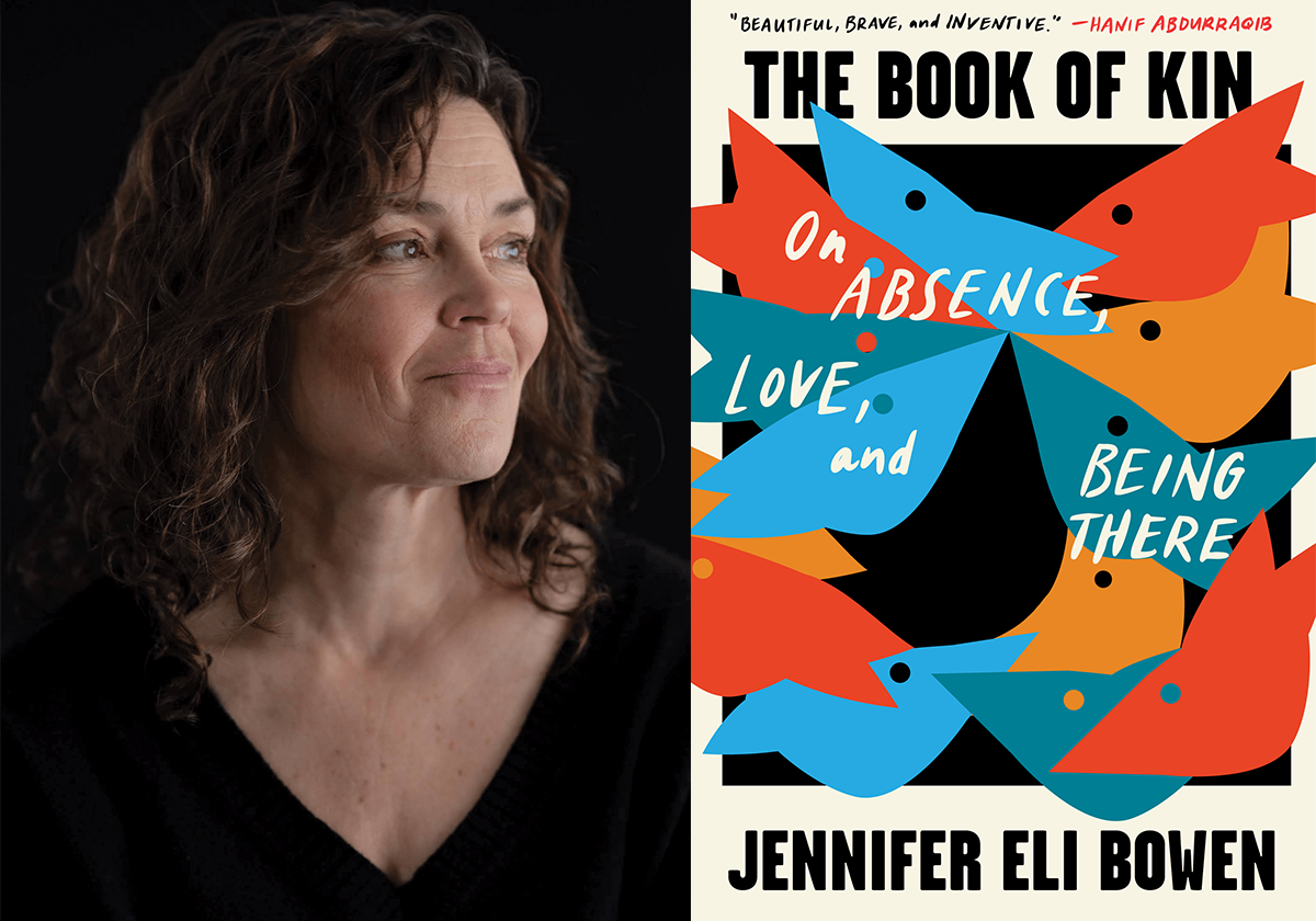 Photo portrait of a white woman with dark hair on a dark background