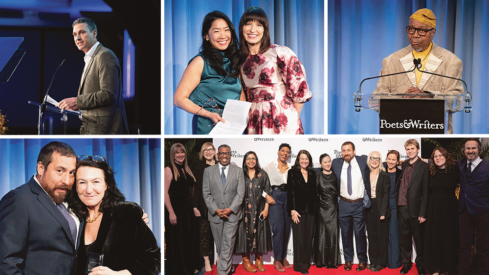 Grid of photographs of people at dressy indoor event