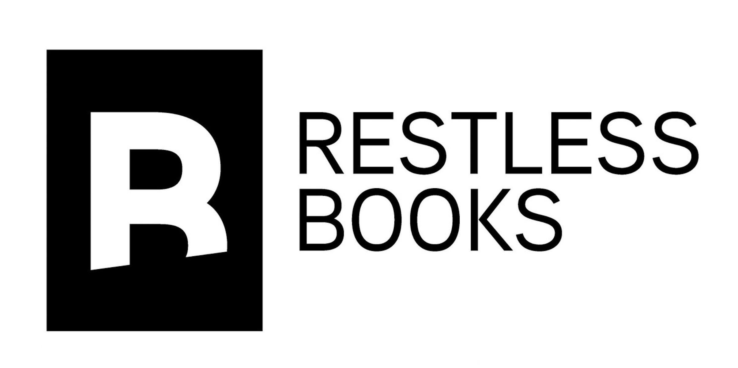 Restless Books logo, featuring the letter R in a black box 