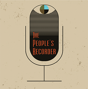 illustrated logo of old-fashioned microphone