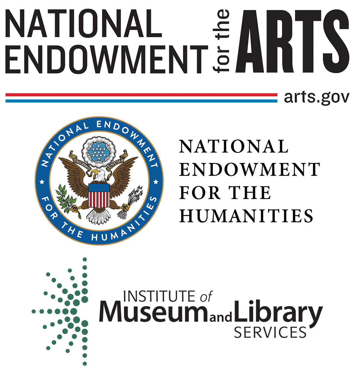 Logos from the NEA, NEH, and IMLS
