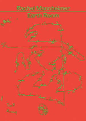 Neon red cover with hand-drawn neon green sketch lines. Title Text: Earth Room