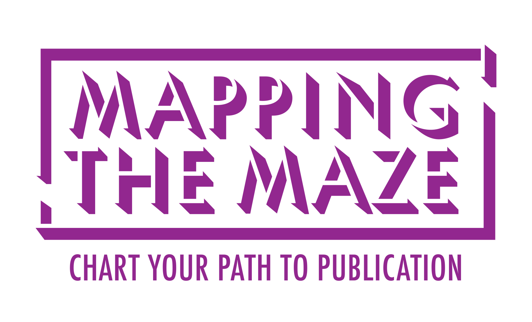 A purple logo which reads Mapping the Maze: Chart Your Path to Publication