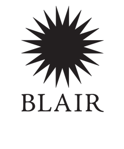 The Blair logo, a simple black graphic starburst. The name of the press is written underneath in serif font.
