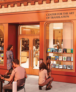Illustrative rendering of new business on street corner