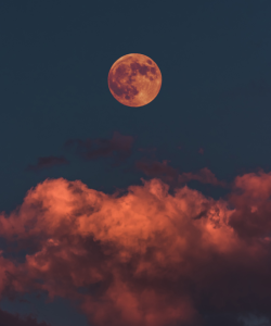 The moon at sunset