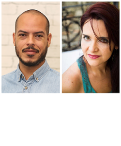 Two head shots. Xavier Valcárcel and Carmen R. Marín