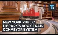 New York Public Library installed a book train conveyor system