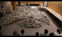 World record attempt Book Domino Chain Reaction