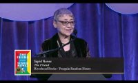 Author of The Friend Sigrid Nunez accepts the 2018 National Book Award for Fiction