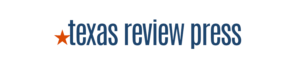 Texas Review Press in blocky blue letters, preceded by a red start