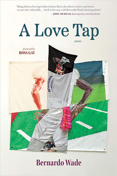 Book cover with title, byline, and photo collage of football player made from several pieces of art and photos